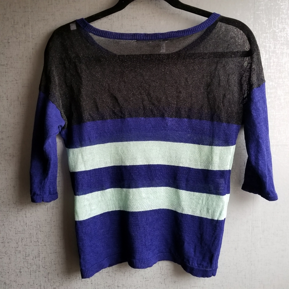 Derek Lam Crosby Steel Woven Color Block Sweater S - Picture 6 of 8